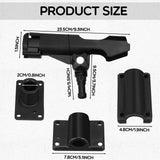 4 Pieces Fishing Rod Holder for Boat Adjustable Swivel Fishing Pole Holders Fishing Accessories, Black Liliful
