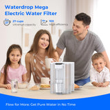 Waterdrop ED04W-L Mega Electric Water Filter Dispenser, Large 27-Cup, 200-Gallon Rechargeable Instant System, NSF/ANSI 42&53&401&372, Reduce PFOA/PFOS, Lead, Chlorine, Does not Lower TDS, White