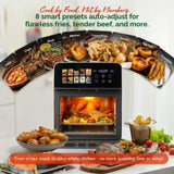 MIRASTON 10QT Air Fryer Toaster Oven Combo with 10 Presets, Family Size Compact Oven for Roasting Whole Chicken/Double Cooking