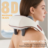 Whriou Neck Massager with Heat, Therapexa Neck & Shoulder Massager,8D Cordless Electric Massager for Neck, Back, Shoulder, Portable Rechargeable Gift for Men Women (Gray)