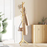 Coat Rack Sturdy Wooden Coat Rack Stand, Adjustable Coat Tree, Free Standing Tree Hanger Pipishell