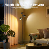 SIBRILLE 36W LED Tree Floor Lamp, Upgraded 3 Rotatable Lights Standing Lamp with Remote & Touch Control, Dimmable Tall Lamp Modern Floor Lamps for Living Room Bedroom Office