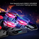 KMWHPJN Gaming RGB Laptop Cooler 12-17 Inch Led Screen Cooling Pad Notebook Stand with Six Fan and 2 Port