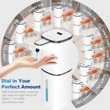 Automatic Liquid Soap Dispenser, 9 Adjustable Levels, 380ml/12.8oz, Auto Touchless Hand Soap or Dish Soap Dispenser,USB Rechargeable Dispenser, White