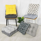 HXAZGSJY Chair Cushions for Dining Chairs Bohemian Soft Patio Chair Pads Indoor Office Home Kitchen Square Dining Chair Cushion Pillow Black White 20"x20"x4"