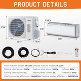 Albott 24000 BTU Mini Split Air Conditioner Heat Pump, SEER2 21, 208-230V, Inverter AC with Wi-Fi Smart Control, Voice Assistant, Self-Cleaning, Cools up to 1500 Sq. Ft.