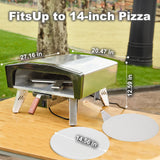 MELLCOM 20" Outdoor Gas Pizza Oven - Pull Out Handle & 360° Automatic Rotating Pizza Stone, Including Pizza Peel, Carry Bag