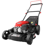 AMERISUN 21" Steel Deck Gas Lawn Mower, Heavy-Duty 3-in-1 Push Mower, 144cc 4-Stroke Engine