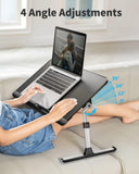 SAIJI Laptop Bed Tray Table - Adjustable Lap Desk for Couch (Dark Black)