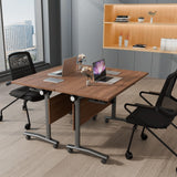 Modular Flip-Top Conference Room Table for 6–12 People, Mobile Training & Meeting Table for Office Classroom School