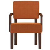 FAGAGA Accent Chair, Mid-Century Armchair with Solid Wood Frame, Orange