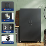 Yizosh Metal Garage Storage Cabinet with Locking Doors and Adjustable Shelves,- 71" Rolling Steel Tool Cabinet for Home Office,Garage,Warehouse