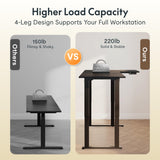 FLEXISPOT 4-Leg L-Shaped Standing Desk, 71 x 43 Inches, White