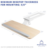 VIVO Light Wood Under Desk 25 x 10 inch Keyboard Tray, MOUNT-KB03C