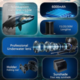 KaisoTech Underwater Fishing Camera Cable Length 30M Fish Finder 5.0 Inch IPS Display Underwater 220° Fishing Camera HD Night Vision