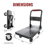Foldable Push Cart Dolly | 660 lbs.Capacity Moving Platform Hand Truck | Foldable for Easy Storage