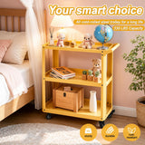 XCX 3 Tier Metal Utility Rolling Cart with Wheels, Yellow