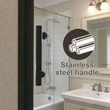 LOHCEH Semi-Frameless Shower Door,Made of 36" W X 72" H 1/4-Inch Tempered Glass,Safe and Aesthetically Pleasing,Suitable for Standing Shower,Black
