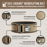 Element 26 Self-Locking Weight Lifting Belt - Premium Weightlifting Belt for Serious Functional Fitness, Weight Lifting & Olympic Lifting Athletes - Lifting Belt for Men & Women (Medium, Ranger Tan)