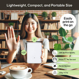 Arkscan M200 Portable Thermal Sticker Printer for Wireless Smart Phone Label Maker, Inkless and Rechargeable, Multiple Templates Fonts for Home, Office and Storage (Thin White)