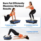 MERACH Vibration Plate Exercise Machine, Curved Vibration Plate for Lymphatic Drainage Weight Loss, Vibrating Plate with Real-Time Calorie Tracking