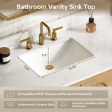 DELUXE LIVING 48 Inch Bathroom Vanity with Sink, Fully Assembled, Light Oak