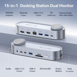TobenONE USB C Laptop Docking Station Dual Monitor, 100W PD, 5×USB 10Gbps