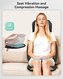 Snailax Shiatsu Neck and Back Massager with Heat, Adjustable-Height Neck Massager Rollers Massage Chiar Pad with Vibration, Chair Seat Massager for Home, Office, Gifts for Men, Women