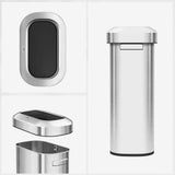 90 Liter Open Top Stainless Steel Slim Commercial Trash Can, Tall Kitchen Garbage Bin