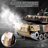 Supdex 1:18 RC Tank, 2.4G US Metal M1A2 Remote Control Tank That Shoot BBS Model Toys, Army Toy with Smoke, Lights, Sound and Recoil,Military RC Vehicle for Adults and Kids 6+ Year Old