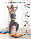 HAPBEAR Exercise Balance Pad 2-Pack - 15"x12" Non-Slip Stability Training Mats - 2.25" Thick Soft Cushioned Foam - for Physical Therapy & Core Training