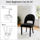 BONBEUR Wooden Dining Chairs Set of 6, Modern Farmhouse Upholstered Kitchen Dining Room Chairs with Linen Fabric & Open Backrest, Rubberwood Legs, Black