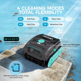 [2026 Upgrade] UBoter S10 Cordless Robotic Pool Cleaner, 150-Min Wall Climbing Vacuum 4-in-1 for Inground Pools & Above Ground Pool up to 1290 Sq.Ft, Waterline & Step Cleaning, Smart App, Self-Parking