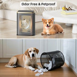 Swing-Top Rectangular Waste Bin, Stainless Steel Garbage Can for Home, Office, Toilet, Bedroom
