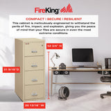 FireKing Fireproof Vertical File Cabinet, 4 Legal Sized Drawers