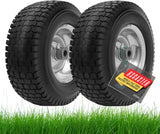 USCaster 13x5.00-6 Tire and Wheel Flat Free Assemblies (2 Pack),13 x5x6 Solid Rubbe Tires and Wheel for Riding Lawn Mower - With 3/4" Bushings (Extra 5/8" Bushings) and 3" Centered Hub (Gray)