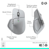 Logitech MX Master 4 Ergonomic Wireless Mouse with Haptics - Pale Gray