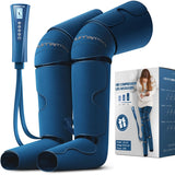 Air Compression Leg Massager with Heat - Ideal Christmas, Mother's Day and Father's Day Gifts for Men, Women, Dad, Mom - Relieves Foot and Knee Pain, Eases Varicose Veins, Cramps, Swelling and Edema