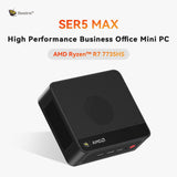 Beelink SER5 MAX Mini PC, Ryzen 7 7735HS 24GB LPDDR5+500G NVMe M.2 SSD