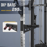 DONOW Smith Machine with Weight Stacks, Power Cage Home Gym System with LAT Pulldown Cable Crossover Multi-Functional Trainer with Dual Pulley System with Weight Bench Cast Iron Weight Plates 240lbs