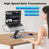Laptop Docking Station Stand 11-IN-1 Triple Display HDMI DP 4K60Hz Gigabit Ethernet USB3.1 PD100W SD/TF Card Reader Audio