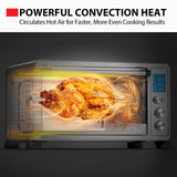 TOSHIBA 10-in-1 Convection Toaster Oven, 6-Slice Countertop Oven, 1500W with Toast, Bake, Broil, Rotisserie & Pizza Functions, LCD Knob Controls, 6 Accessories, Stainless Steel