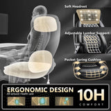Office Desk Chair with Pocket Spring Cushion,High Back Computer Chair with Lumbar Support,Dual Rubber Wheel