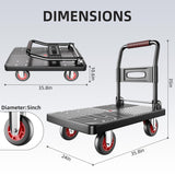 Foldable Push Cart Dolly | 760 lbs. Capacity Moving Platform Hand Truck | Heavy Duty Space Saving