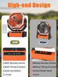 Battery Powered Fan - 9-Inch Rechargeable Fan Portable, 24000mAh(60Hrs) Camping Fans for Tent, Auto Oscillation Cordless, Tent Fans for Camping with Remote/light, 4 Speeds, 4 Timing, Outdoor
