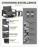Vexwalx Aluminum Luxury Outdoor Swivel Patio Chairs with Table Set