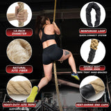 Climbing Rope Gym Workout - 40FT 1.5 Inch Heavy Duty Jute Thick Ropes for Adults Strength Training Outdoor Tree Swing Indoor Home Fitness Exercise