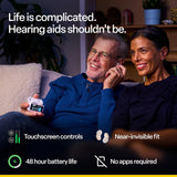 Audien Atom X Hearing Aid For Seniors & Adults with Hearing Loss - Noise Cancelling, Rechargeable OTC Bluetooth Hearing Aids w/Charging Case, 48+ Hour Battery Life, Touchscreen Control, Nearly Invisible Design