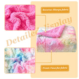 NEWCOSPLAY Super Soft Faux Fur Throw Blanket for Couch Light Rainbow Sherpa Fuzzy Plush Warm Blanket for Sofa Bed (Light Rainbow, Throw(40"x50"))
