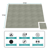 Sorbus 120 Sq. Ft. Wood Grain Floor Tiles Foam Mat EVA Interlocking Mats Tile 3/8-Inch Thick Flooring Wood Puzzle Exercise Mats w/Borders - Home Playroom Basement, Apartment, Trade Show, Baby, Dance